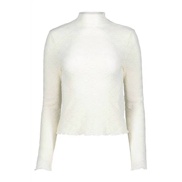 NEW BISHOP + YOUNG women's spencer funnel neck long sleeve top in cream